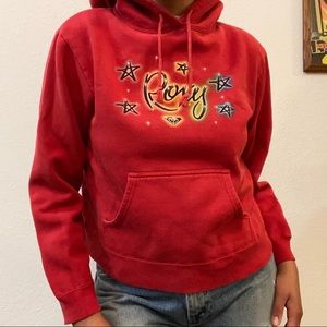 🌸 Vintage Y2K Roxy Red Graphic Logo Sweater Hoodie